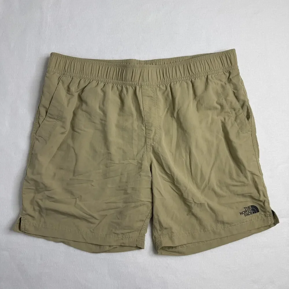 North Face Swim Trunks Mens Large Beige Lined Elastic Waist Pockets Beach